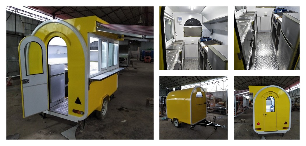 7ft small mobile food trailer with retractable awning